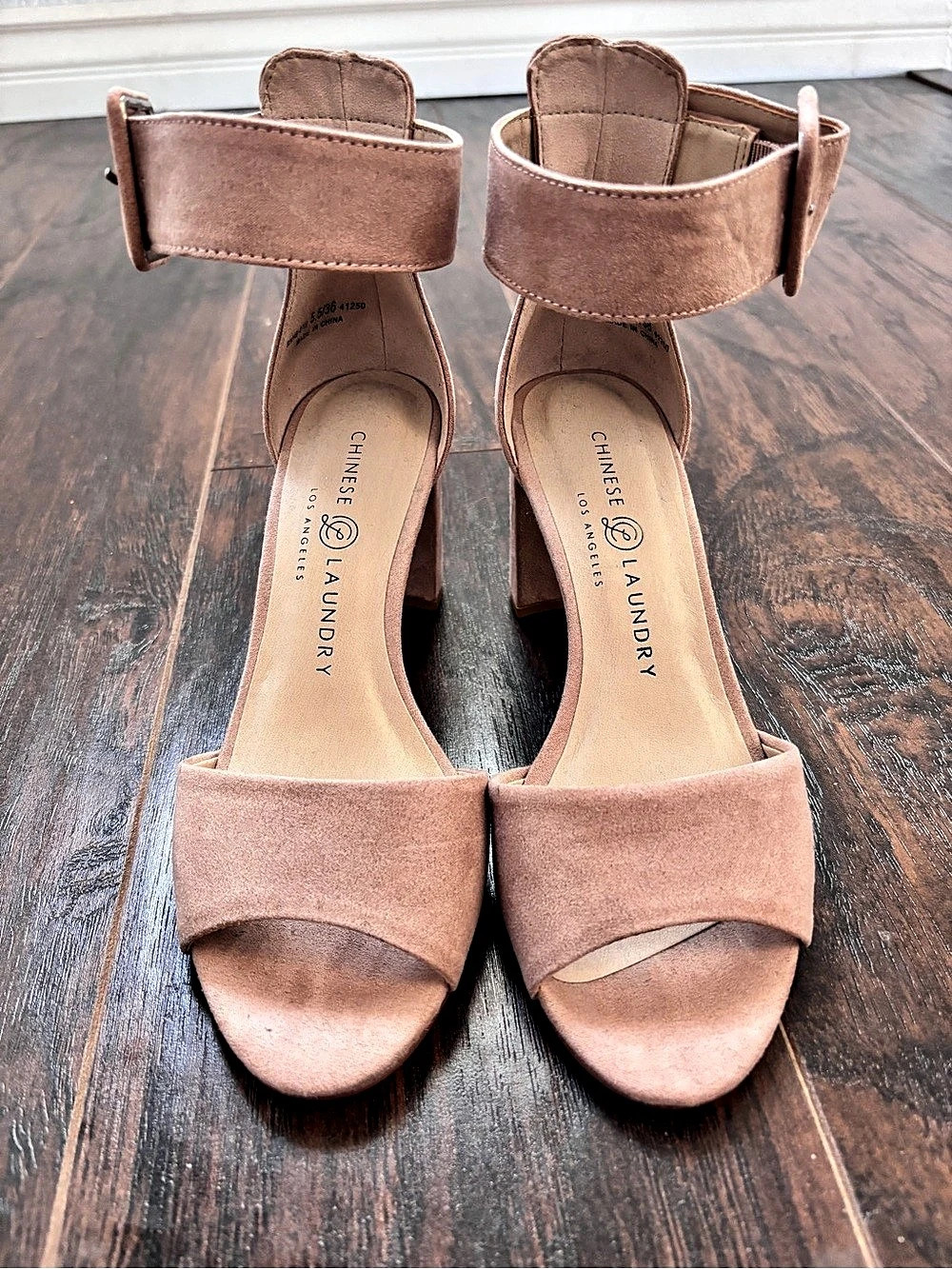 Chinese Laundry Ankle Strap Block Heel Sandals in Pink